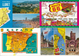 **, * 30 Db MODERN Külföldi Térképes Képeslap / 30 Modern Non-Hungarian Map Motive Postcards - Non Classés