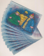 ** 10 Db Ugyanolyan MODERN Karácsonyi üdvözlőlap / 10 Same MODERN Christmas Greeting Postcards - Non Classés