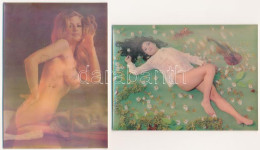 **, * 2 Db MODERN Erotikus Dimenziós Motívumlap, Meztelen Hölgyek / 2 MODERN Erotic Dimensional (3D) Motive Cards, Nude  - Ohne Zuordnung