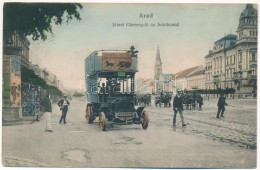 T2 1909 Arad, József Főherceg út, Emeletes Autóbusz Reklámmal. Bloch H. Kiadása / Street, Double Decker Autobus With Adv - Ohne Zuordnung