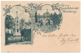 * T3 1900 Gyulafehérvár, Karlsburg, Alba Iulia; Losenau Denkmal, Inneres Festungsthor / Emlékmű, Várkapu / Monument, Cas - Unclassified