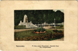 * T3 1912 Karánsebes, Caransebes; A Király Szobor, I. Ferenc József. Halász Nándor Kiadása / Königsdenkmal / Monumentul  - Non Classés