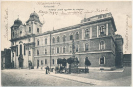 T2/T3 1907 Kolozsvár, Cluj; Ferenc József Egyetem és Templom. Lepage Lajos Kiadása / University And Church + "BESZTERCZE - Ohne Zuordnung