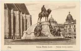 T2 1930 Kolozsvár, Cluj; Mátyás Király Szobor / Statue Of Matthias Corvinus + "1930 Grafikai Munkások Szövetségének IV.  - Ohne Zuordnung