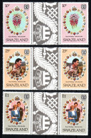 Swaziland, Eswatini, **, Yv 372 à 374, Mi 375 à 377, Sg 376 à 378, Mariage De Charles Et De Diana, Paire Avec Pont, - Swaziland (1968-...)