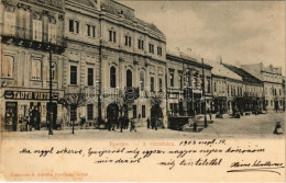 T2/T3 1903 Eperjes, Presov; Városháza, Tauth Viktor üzlete. Cattarino S. Kiadása / Town Hall, Shops (EK) - Unclassified
