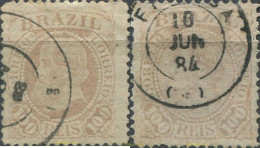 674048 USED BRASIL 1883 PEDRO II, FONDO CUADRICULADO Y FONDO LINEAS - Unused Stamps