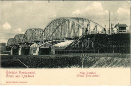 ** T2/T3 Komárom, Komárnó; Nagy Dunahíd. Spitzer Sándor Kiadása / Danube Bridge (EK) - Ohne Zuordnung