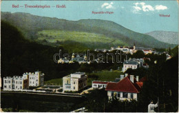 T2/T3 1918 Trencsénteplic, Trencianske Teplice; Nyaralók Völgye. Wertheim Zsigmond Kiadása / Villental / Villas + "Vörös - Non Classificati