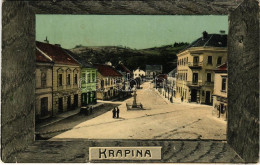 * T2/T3 1910 Korpona, Krapina; Main Square, Shops Of Vinko Vanic, G. Gostl, Henrieta Schreiber And Adolf Kompa. (EK) - Ohne Zuordnung