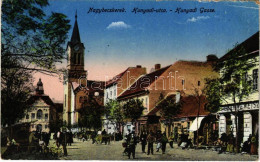 T2/T3 1917 Nagybecskerek, Zrenjanin, Veliki Beckerek; Hunyadi Utca, Piac, Herman Weisz üzlete / Street, Market, Shop (EK - Non Classés