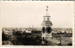 T2/T3 1937 Újvidék, Novi Sad; Híd, óratorony / Bridge, Clock Tower. Foto Merta Photo (fl) - Non Classés