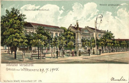 T2/T3 1905 Versec, Werschetz, Vrsac; Honvéd Emlékszobor. Wilhelm Wettl No. 124. / Military Monument. Litho (fa) - Unclassified