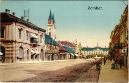 T2/T3 1913 Zombor, Sombor; Utca, Adler Adolf üzlete, Gyógyszertár / Street View, Shop, Pharmacy (Rb) - Sin Clasificación