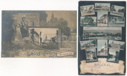 * Lajtabruck, Bruck An Der Leitha; - 2 Db Régi Város Képeslap / 2 Pre-1945 Town-view Postcards - Zonder Classificatie