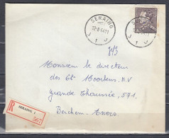 Aangetekende Brief Van Seraing J1J Naar Berchem - 1936-1951 Poortman