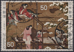 1977 Japan-Nippon ° Mi:JP 1316-1317, Sn:JP 1301a, Yt:JP 1218-1219,Women At The Loom, Philatelic Week - Japanese Art - Gebraucht