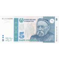 Billet, Tajikistan, 5 Somoni, 1999, NEUF - Tadzjikistan