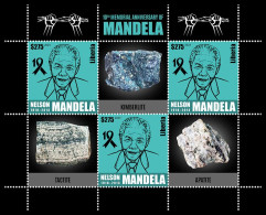 LIBERIA 2023 MNH Minerals Mineralien Nelson Mandela M/S – OFFICIAL ISSUE – DHQ2402 - Minerals