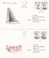 ANIVERSARY  FAMOUS PEOPLE 2  COVERS  FDC  CIRCULATED 1984 Tchécoslovaquie - Briefe U. Dokumente