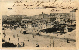 T2/T3 1910 Wien, Vienna, Bécs; Blick Auf Den Wien Boulevard / Street And Trams (EK) - Unclassified