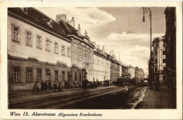 T2/T3 1931 Vienna, Wien, Bécs IX. Alserstrasse, Allgemeines Krankenhaus / Hospital, Trams, Automobile - Ohne Zuordnung