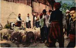 * T3 1915 Sarajevo, Bosnien Schafmarkt. Verlag V. Daniel A. Kajon / Bosnian Sheep Market (Rb) - Ohne Zuordnung