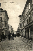 T2/T3 1915 Ceské Budejovice, Budweis; Landstraße, Drogerie Wlcek, Budweiser Sparkasse / Street View, Tram, Drugstore, Sa - Ohne Zuordnung