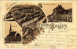 T2 1898 (Vorläufer) Plzen, Pilsen; Bürgerliches Bräuhaus, Marktseite Mit Rathhaus, Domkirche / Brewery, Street, Town Hal - Unclassified