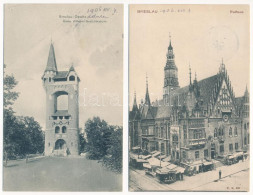 Wroclaw, Breslau; - 2 Db Régi Város Képeslap / 2 Pre-1945 Town-view Postcards - Non Classés