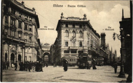 ** T1 Milano, Piazza Elittica, Via Tommaso Grossi, Via Mercanti / Square And Streets, Tram With Nestle Advertisement - Unclassified