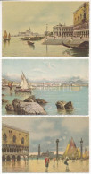 ** Venezia, Venice, Velence; 6 Db Régi Művész Képeslap Vegyes Méretben / 6 Pre-1945 Art Postcards In Mixed Size - Non Classés