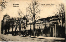 * T2/T3 1907 Beograd, Belgrade; Altes Und Neues Palais / Old And New Palace (glue Marks) - Ohne Zuordnung