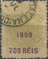 674267 USED BRASIL 1899 SELLOS DEL 1880 SOBRECARGA VIOLETA - Unused Stamps