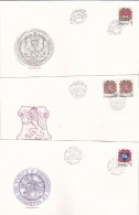 COAT OF ARMS 3  COVERS  FDC  CIRCULATED 1984 Tchécoslovaquie - Briefe U. Dokumente