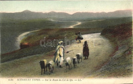 ** T4 Sur La Route Du Col De Sofa / On The Sofa Pass Road, Goats With Goat Herder, Arabic Folklore (cut) - Non Classificati