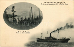 ** T2 SS "AKIMARU" NYK (Nippon Yusen) American Liner Steamship, View Of Mt. Reiner - Unclassified