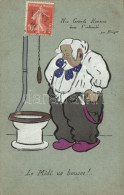 T2 Le Midi Va Bousen! / Man, Toilet, Humour, Hand-painted - Ohne Zuordnung