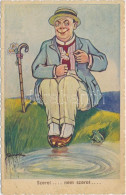 T2/T3 Szeret, Nem Szeret / Gentleman With Flowers, Frog, Humour, Cecami N. 516. S: S. Didone - Ohne Zuordnung