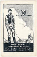 ** T2/T3 Marosvásárhely, Targu Mures; Magyar, Német és Román (oláh) Nemzetiségek Népesség Aránya. Címer, Pátria Rt. Kiad - Non Classés