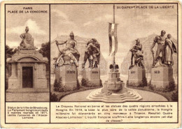 * T2/T3 Paris, Place De La Concorde; Budapest, Place De La Liberté; Irredenta Postcard, Trianon On The Backside (EK) - Non Classés