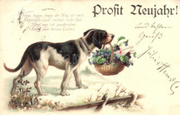 T2/T3 1899 New Year, Dog, Litho (EK) - Unclassified