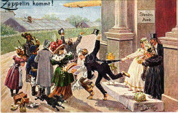 ** T1 Zeppelin Kommt! Vierfarbendruck-Clichés Von Adolf Klauss & Co. F. Eyfriedt Serie 388. S: Arthur Thiele - Sin Clasificación