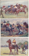 ** 4 Db RÉGI Motívum Képeslap Lóversenyekről, Ludwig Koch Szignóval / 4 Pre-1945 Motive Postcards: Horse Race, Signed By - Unclassified