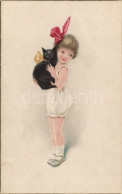 * T2/T3 Girl, Cat, Weco No. 574. Litho - Unclassified