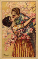 ** T2 Italian Lady Art Postcard, Kiss. Anna & Gasparini 614-6. S: A. Busi - Unclassified