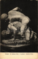 ** T2/T3 Firenze, R. Galleria Uffizi, I Lottatori, Scultura Greca / Wrestlers, Greek Sculpture (kopott Sarkak / Worn Cor - Ohne Zuordnung