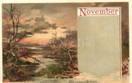 ** T1 November; Landscape, M. Seeger's Monatsgrüsse, Litho S: T. Guggenberger - Zonder Classificatie