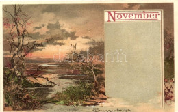 ** T1 November; Landscape, M. Seeger's Monatsgrüsse, Litho S: T. Guggenberger - Ohne Zuordnung