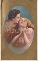 ** T3 Unsigned Italian Art Postcard, Kissing Couple (EB) - Unclassified